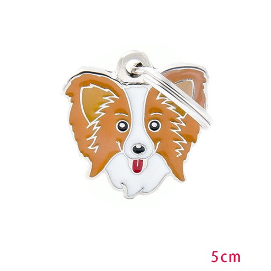 Papillon Dog Alloy Keychain