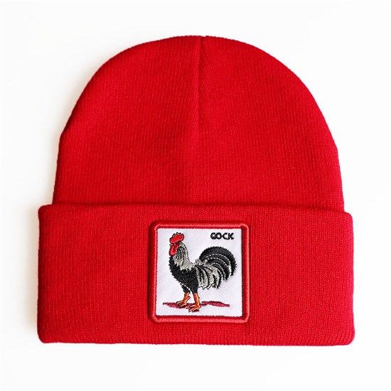 Cock Red Knit Hat