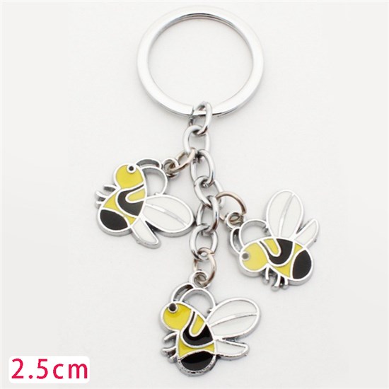 Bee Alloy Keychain Charm Pendants Keyring
