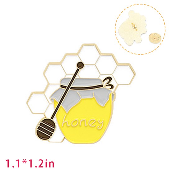 Honey Enamel Brooch Pin Badge