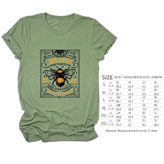 Bee Kind Women Green T Shirt