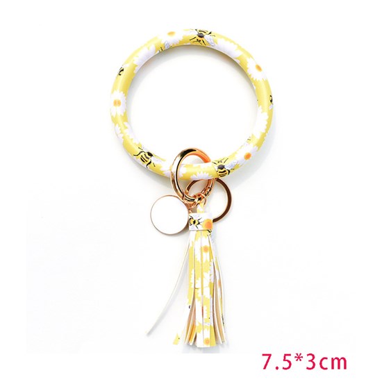 Bee Key Ring Bangle Bracelet Wristlet Keychain