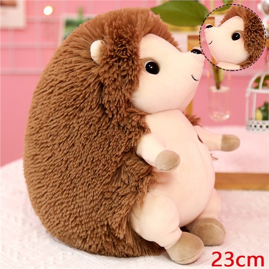 Adorable Cartoon Hedgehog Stuffed Animal Soft Plush Doll Toy Brown