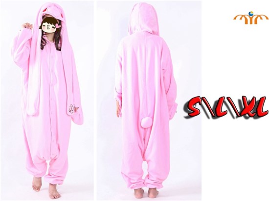 Cartoon Pink Kigurumi Onesie Cosplay Animal Jumpsuit Costume