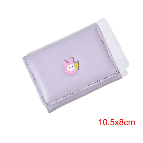 Cute Rabbit Pattern Purple PU Wallet