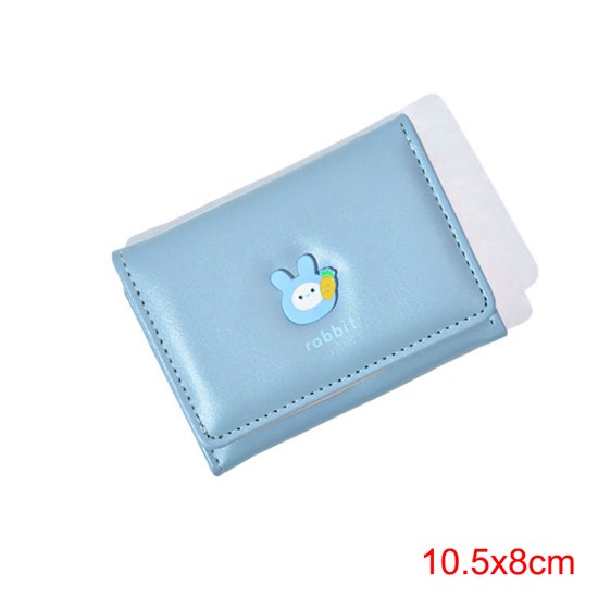 Cute Rabbit Pattern Blue PU Wallet
