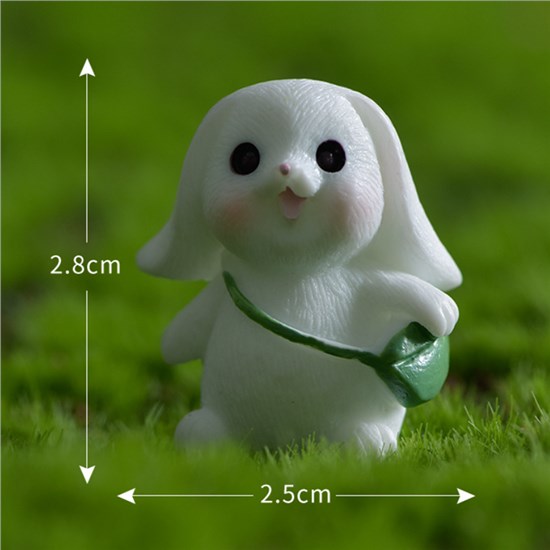 Cute Rabbit Resin Figurines Animals Decorative Statue Garden Miniature Moss Landscape Cartoon Crafts