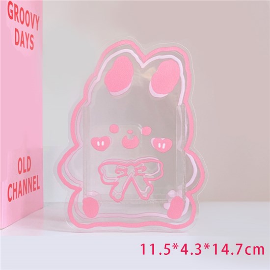 Rabbit Cartoon Transparent Acrylic Pencil Holder Desk Storage Pot