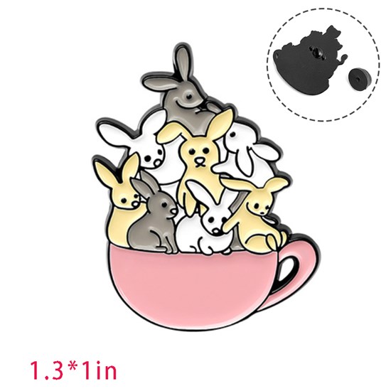 Cute Cartoon Animal Rabbit Enamel Pin Brooch