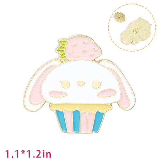 Strawberry Rabbit Enamel Brooch Pin Badge