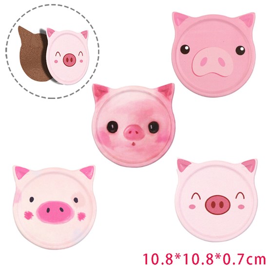 Funny Coasters Pig Style Table Desk Tea Coffee Beer Water Cup Mat Set