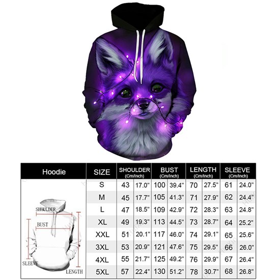 Fox Men and Women Shirts Unisex 3D Fashion Printed Shirts Hoodie 
