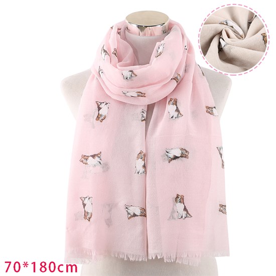 Border Collie Scarf for Women Head Wrap Scarves 
