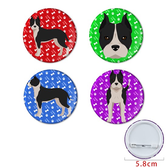 American Pit Bull Terrier Buttons Pins Badges Set