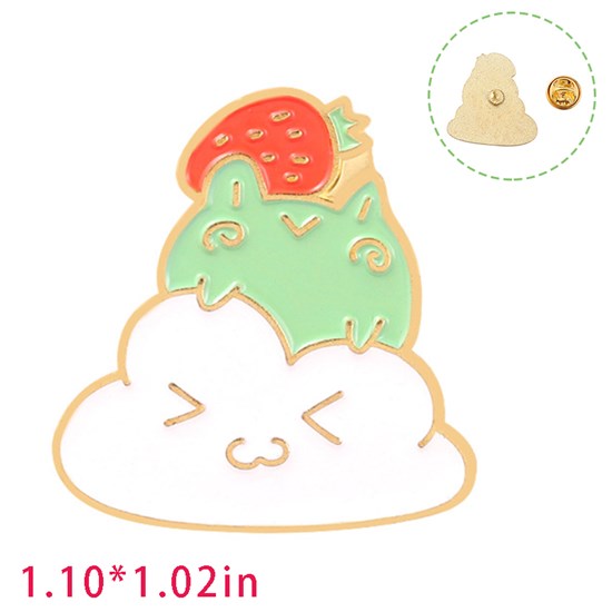 Frog Cute Fruit Strawberry Enamel Brooch Pin for Jackets Backpacks Cloths Funny Animals Badge Pin for Women/Men
