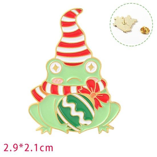 Frog Cute Christmas Enamel Brooch Pin for Jackets Backpacks Cloths Funny Animals Badge Pin for Women/Men