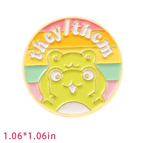 Gay Pride Rainbow Frog Enamel Pin Brooch