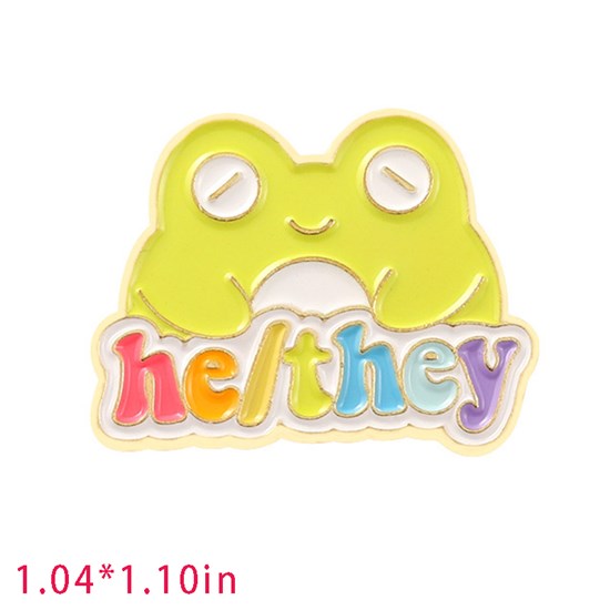 Gay Pride Rainbow Frog Enamel Pin Brooch