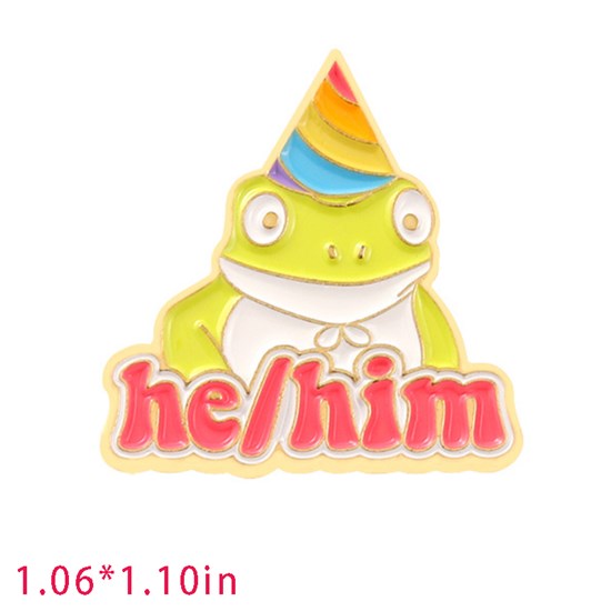 Gay Pride Rainbow Frog Enamel Pin Brooch