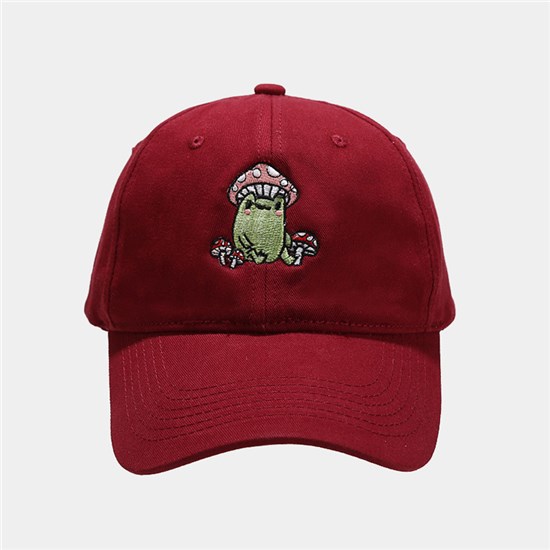 Cute Frog Mushroom Embroidered Baseball Cap Baseball Hat