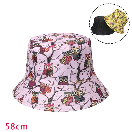Owl Bucket Hat Beach Fisherman Hats Travel Fisherman Cap for Women