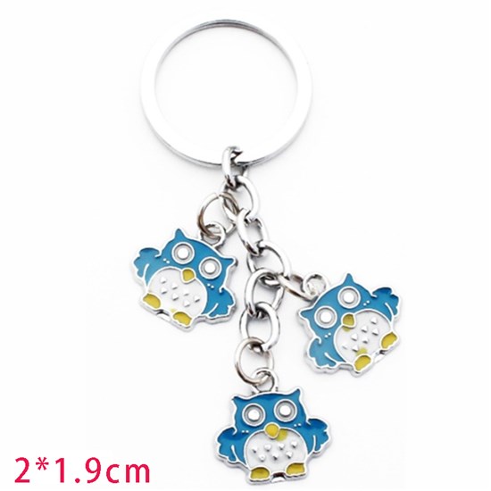 Cute Owl Alloy Keychain Charm Pendants Keyring