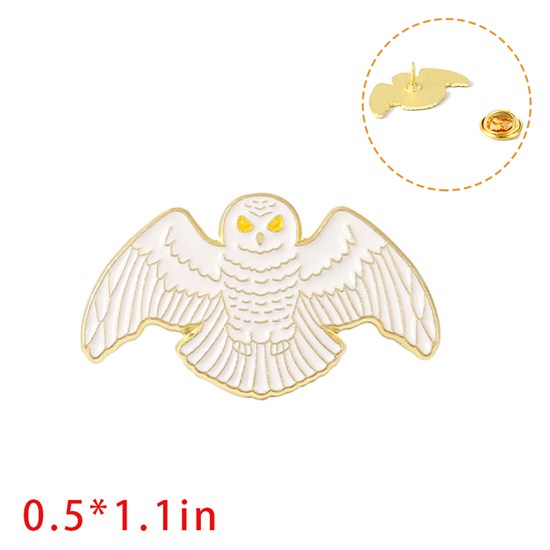 Snowy Owl Enamel Brooch Pins Badge