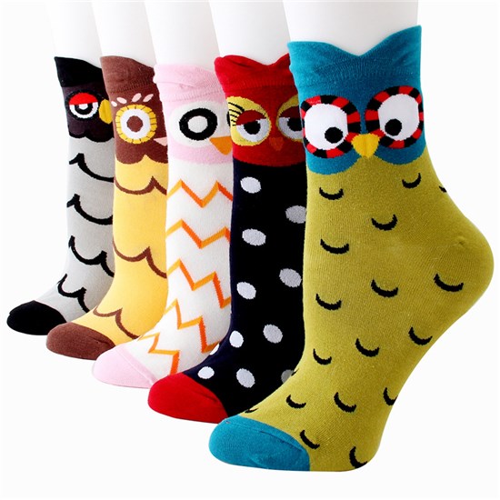 Womens Owl Socks Cute Animal Cotton Ankle Sock Funny Colorful Novelty Sox Women Gift