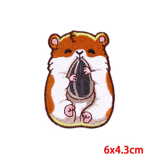 Funny Cute Hamster Embroidered Badge Patch
