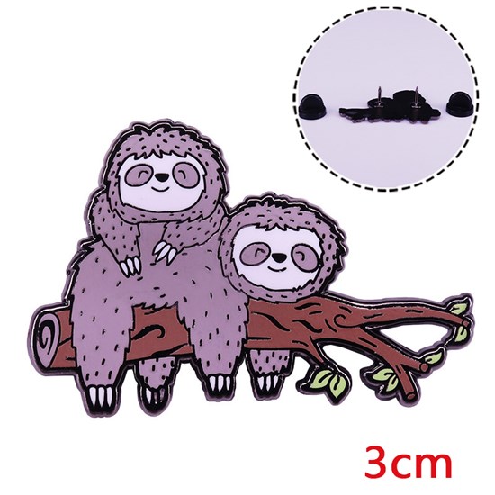 Cute Animal Sloth Enamel Pin Brooch Badge