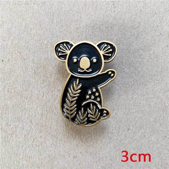 Cute Animal Black Koala Enamel Pin Brooch Badge