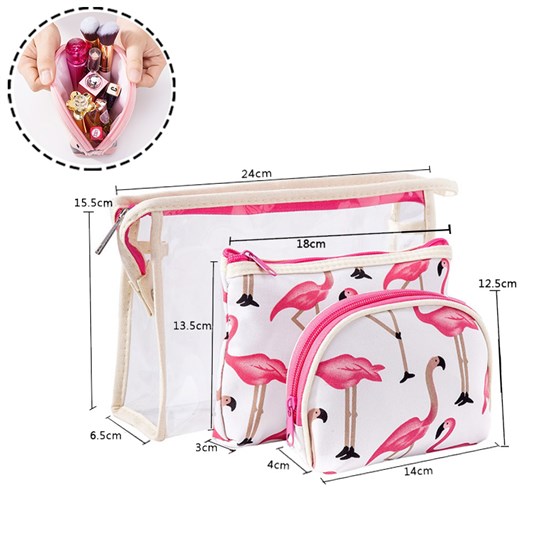 Flamingo Makeup Bag Set