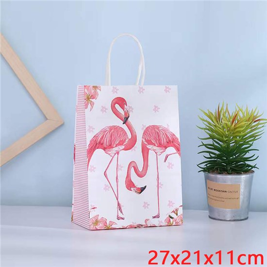 Cartoon Flamingo Paper Bag Gift Bag Treat Bag Goodie Bag