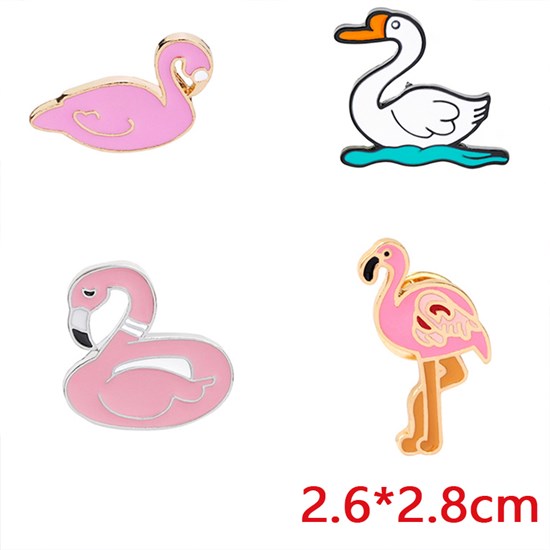 Cute Animal Flamingo Swan Enamel Pin Brooch