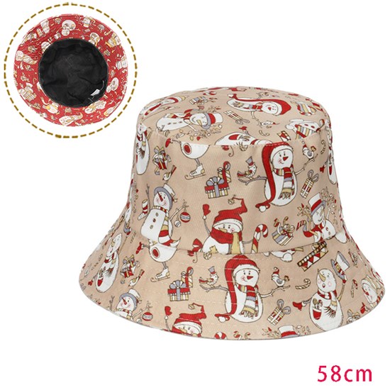 Christmas Snowman Bucket Hat Beach Fisherman Hats Travel Fisherman Cap
