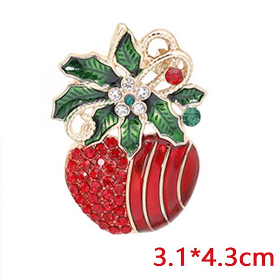 Fashion Christmas Apple Brooch Pin Xmas Badge 