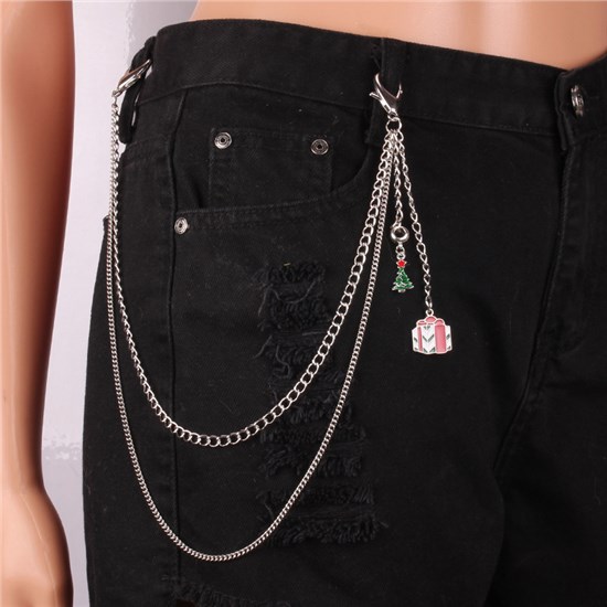 Christmas Alloy Chains for Pants, Belt Chains Hip Hop Trousers Jeans Chain