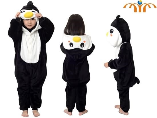 Cartoon Penguin Children Kigurumi Onesie Cosplay Animal Jumpsuit Costume