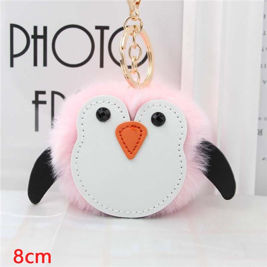 Cute Pink Penguin Keychain Key Ring