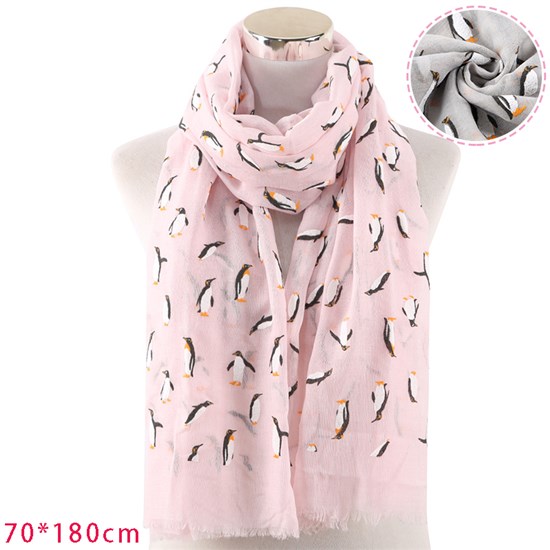 Penguin Pink Scarf for Women Head Wrap Scarves 