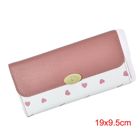 Fashion Pink Heart Pattern PU Wallet