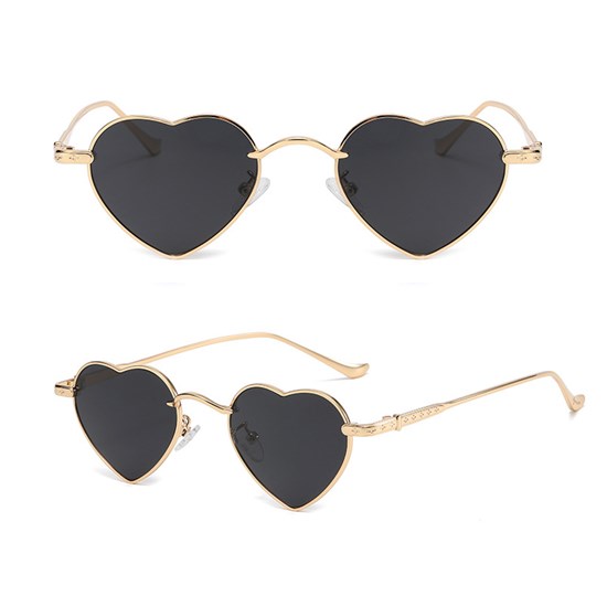 Fashion Black Heart Sunglasses for Women Fashion Lovely Style Metal Frame