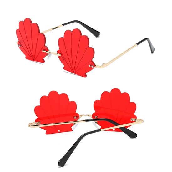 Fashion Sunglasses Shell Shaped Eyeglasses Rimless Wave Sunglasses for Kids Adults Party Glasses