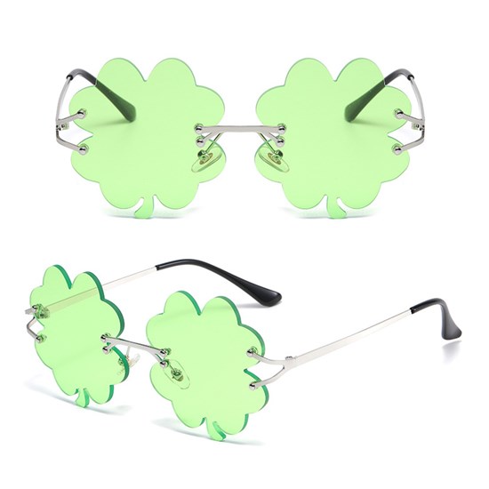 Rimless Cute Sunglasses Clover Glasses