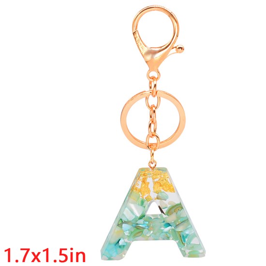 Fashion Resin Alphabet Initial Letter Keychain Key Ring, Bag Charm Keychain