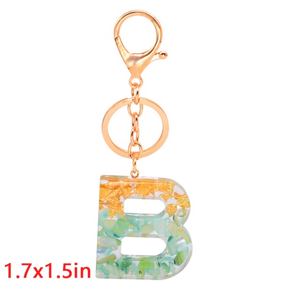 Fashion Resin Alphabet Initial Letter Keychain Key Ring, Bag Charm Keychain