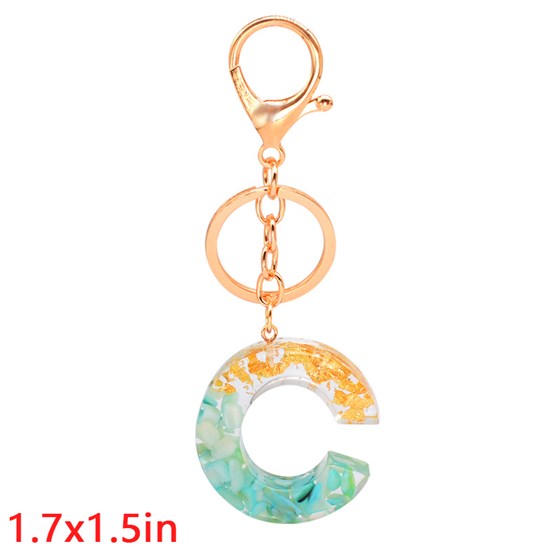 Fashion Resin Alphabet Initial Letter Keychain Key Ring, Bag Charm Keychain