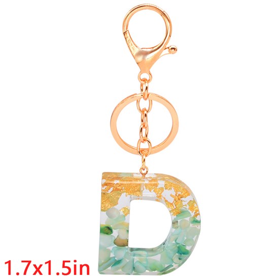 Fashion Resin Alphabet Initial Letter Keychain Key Ring, Bag Charm Keychain