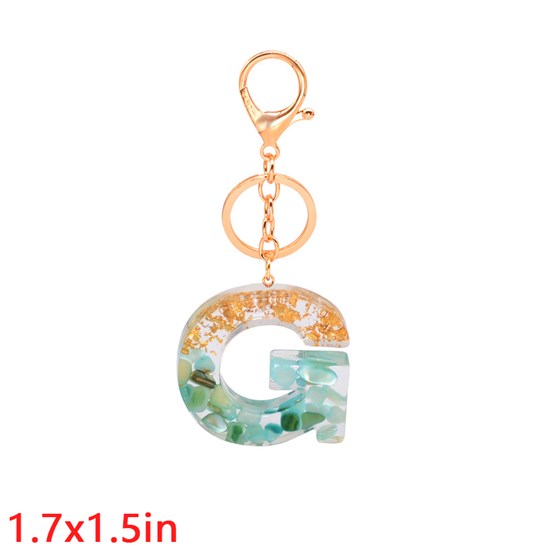 Fashion Resin Alphabet Initial Letter Keychain Key Ring, Bag Charm Keychain