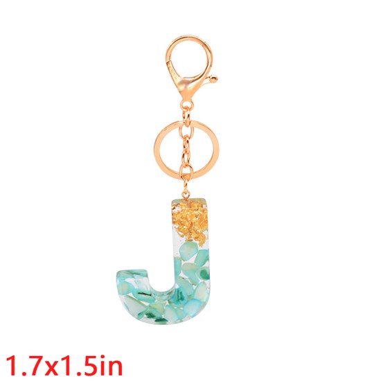 Fashion Resin Alphabet Initial Letter Keychain Key Ring, Bag Charm Keychain